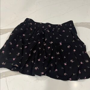 Floral Black Skirt